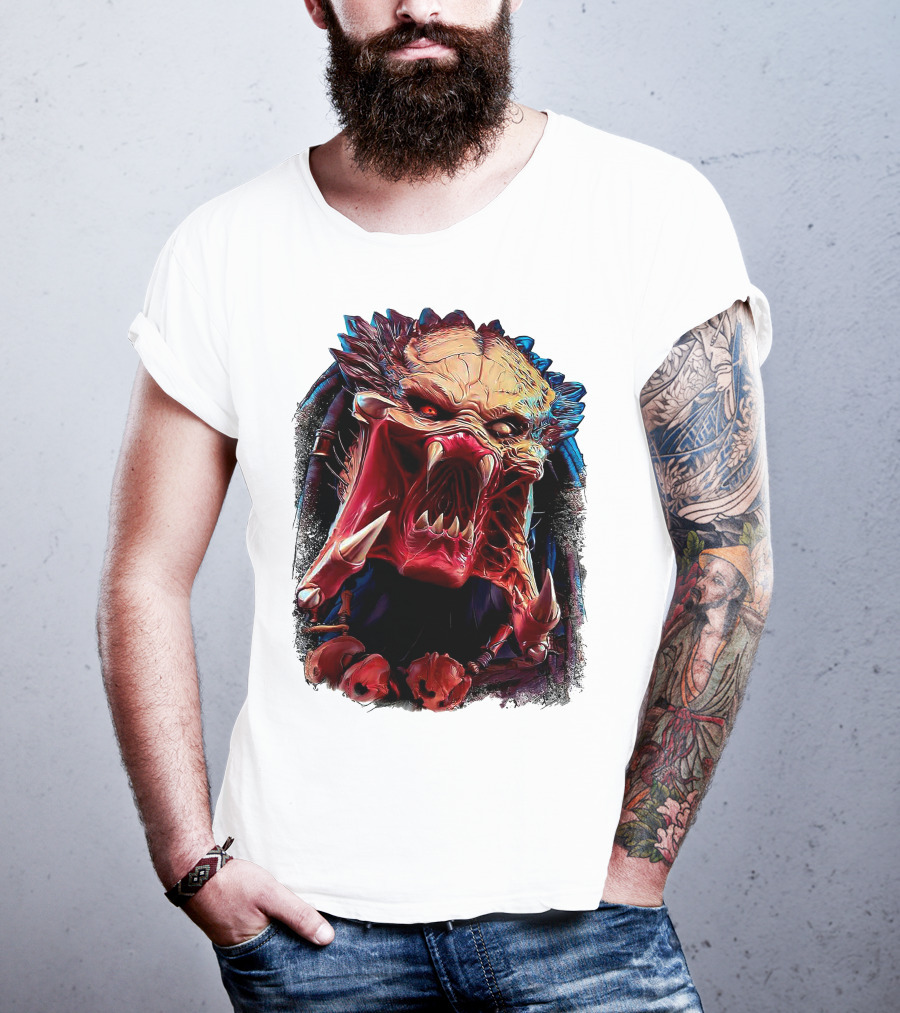 Predator Alien Creature Roaring Face T-Shirt
