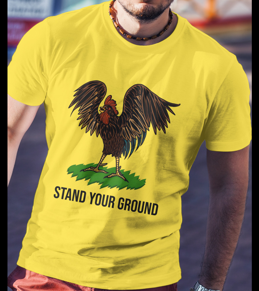 Stand Your Ground Rooster On Grass T-Shirt