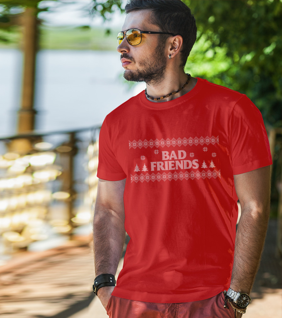 Bad Friends Red Holiday T-Shirt