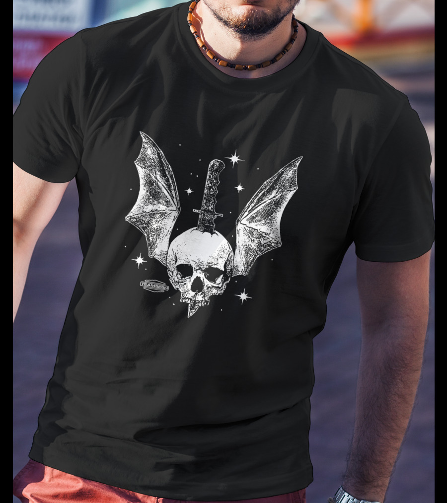 Batskull Knife Bat Wings Skull Stars TeamChip Charlie Worsham T-Shirt