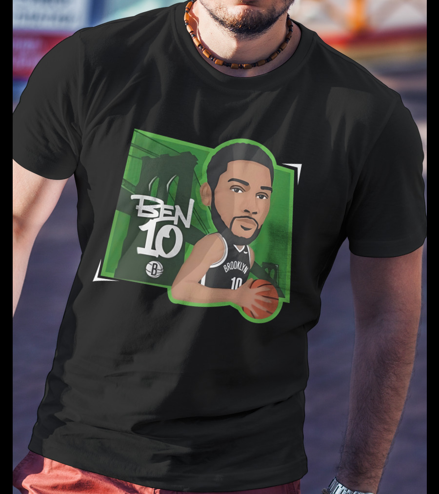 Ben 10 Brooklyn Basketball Caricature With Bridge Background T-Shirt