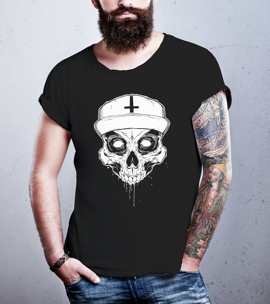 Skull With Cross Hat Salmo Skull T-Shirt