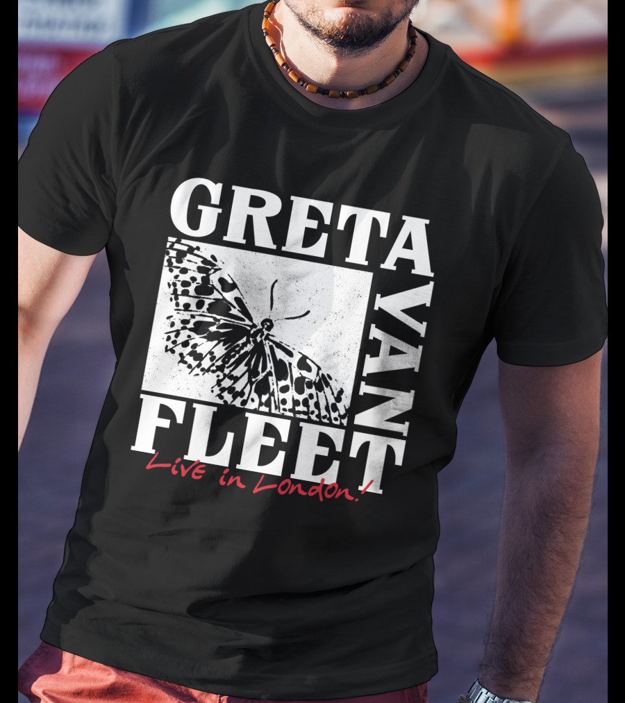 Greta Van Fleet Live In London Butterfly Motif T-Shirt