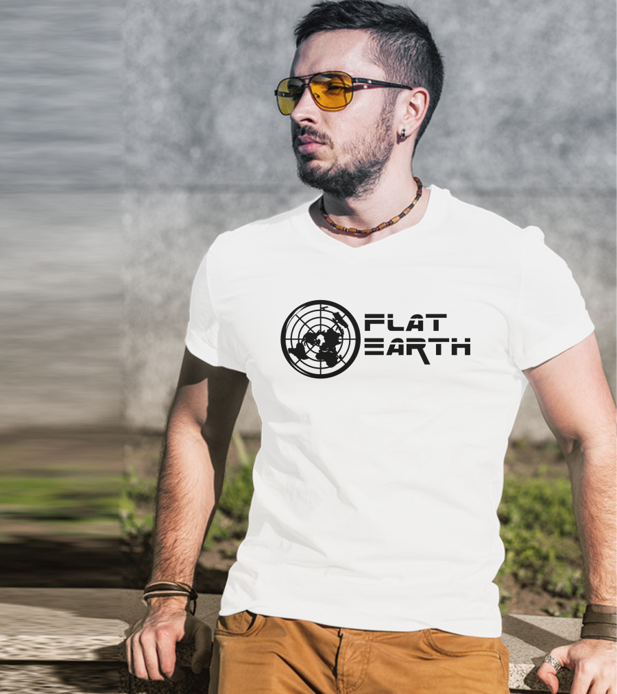Flat Earth Model Globe Projection T-Shirt