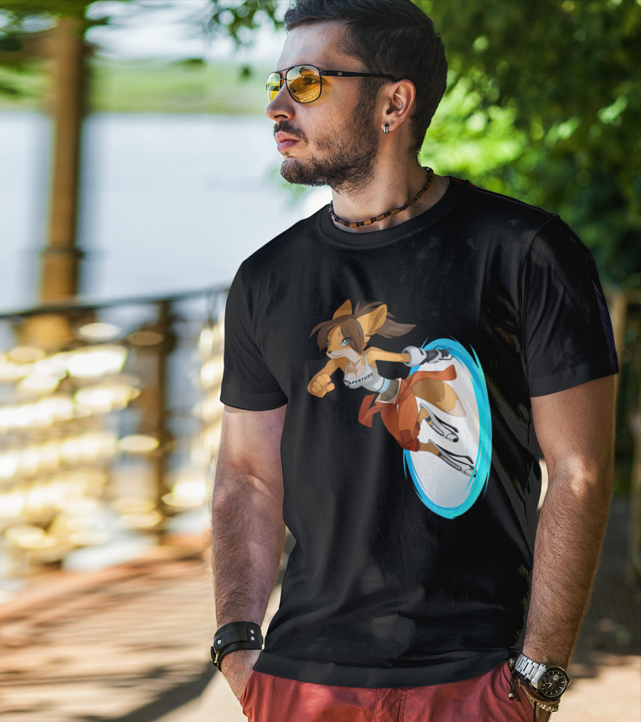 Sajira Aperture Laboratories Fox Chell Stormi Folf Portal Character T-Shirt