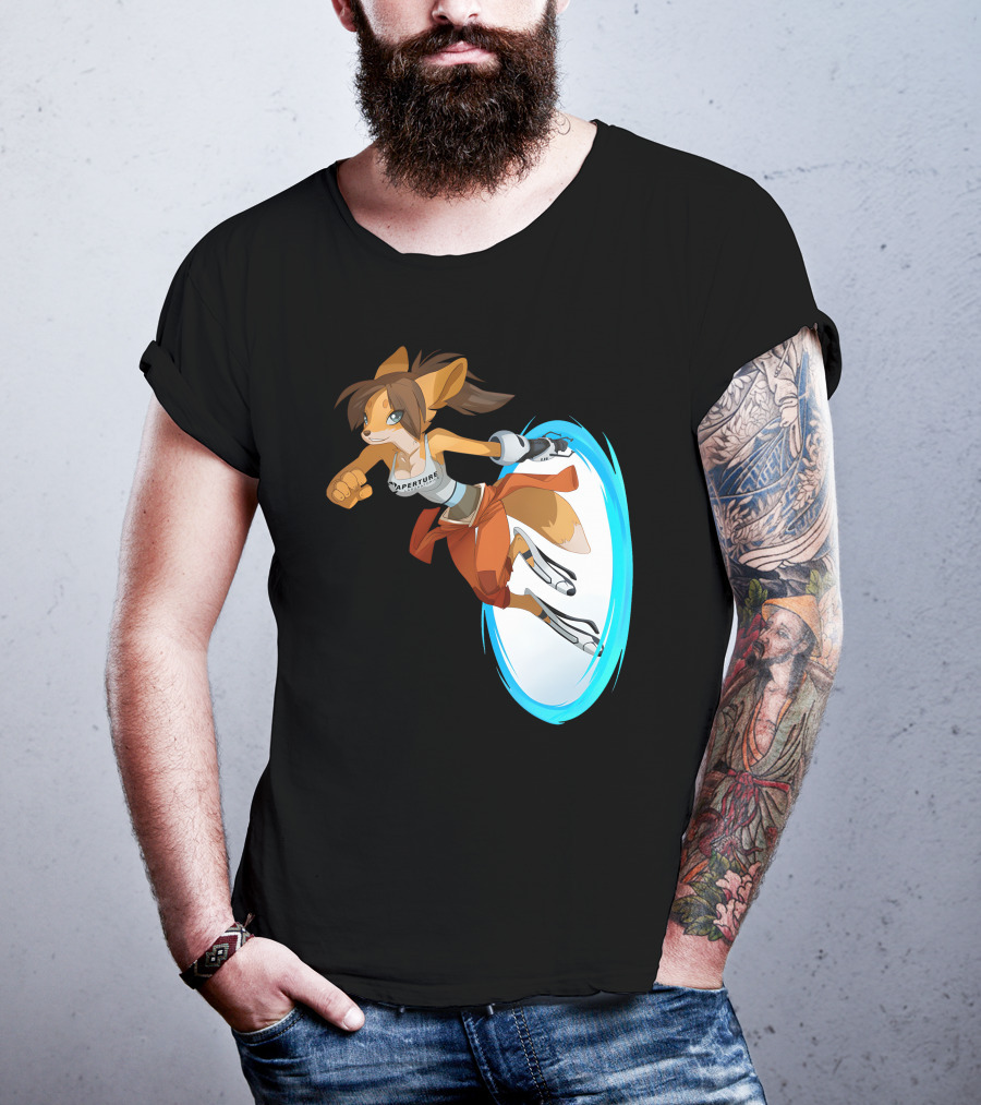 Sajira Aperture Laboratories Fox Chell Stormi Folf Portal Character T-Shirt