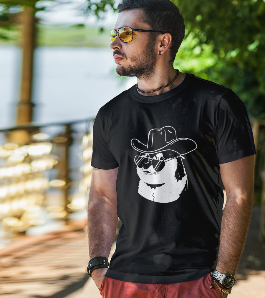 Elon Musk Dogecoin Cowboy Hat Sunglasses Shiba Inu T-Shirt
