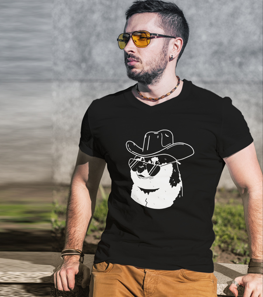 Elon Musk Dogecoin Cowboy Hat Sunglasses Shiba Inu T-Shirt