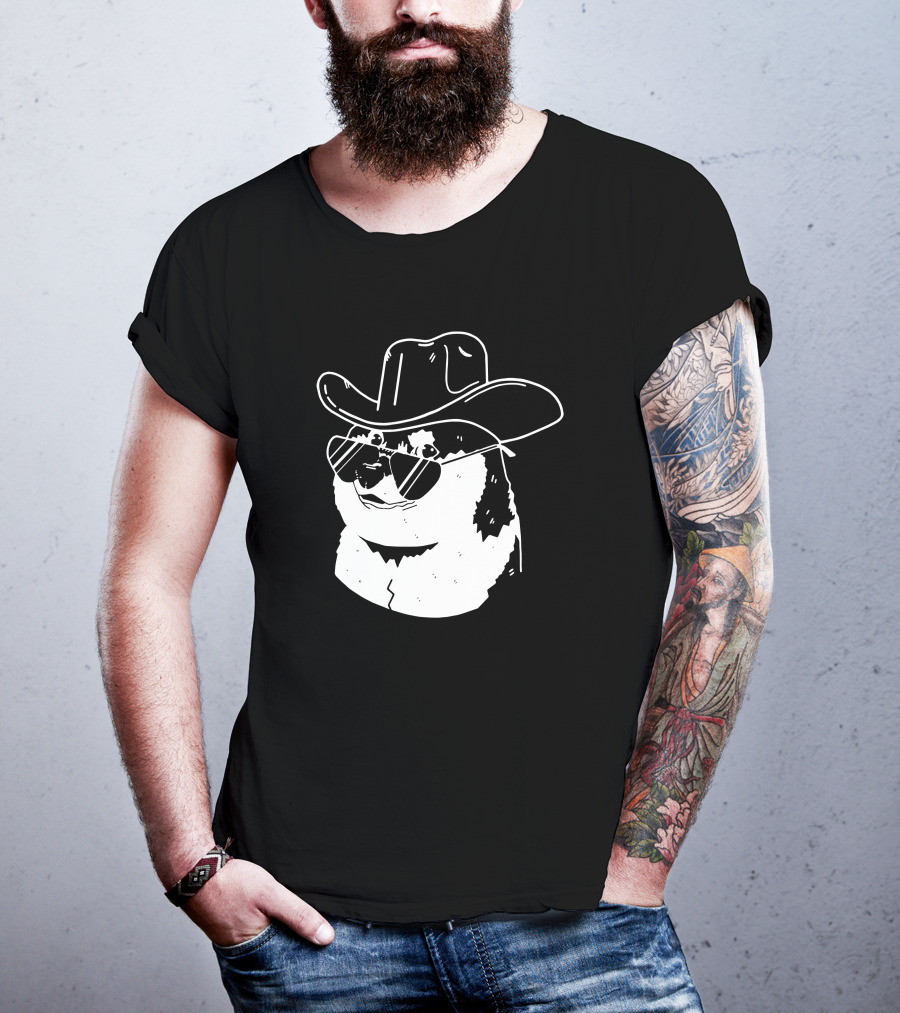Elon Musk Dogecoin Cowboy Hat Sunglasses Shiba Inu T-Shirt