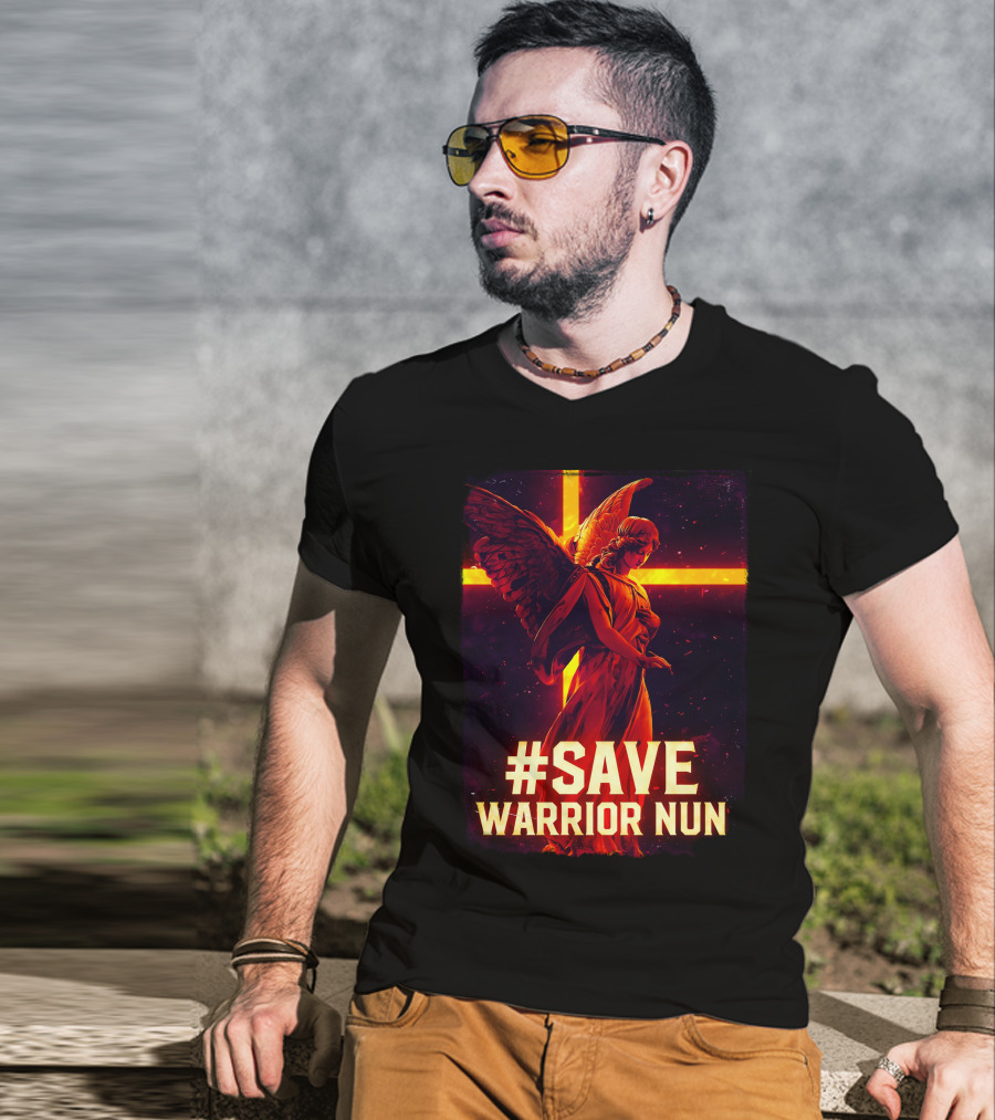 Save Warrior Nun Angel Red Cross T-Shirt