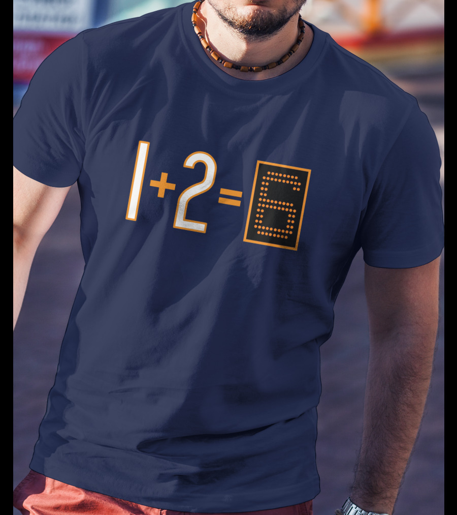 1+2=6 Obvious Da Bears Football Math Joke T-Shirt