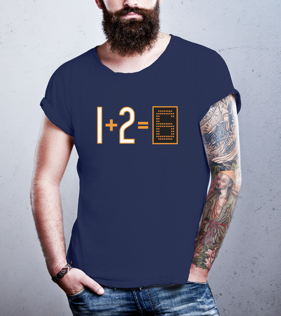 1+2=6 Obvious Da Bears Football Math Joke T-Shirt