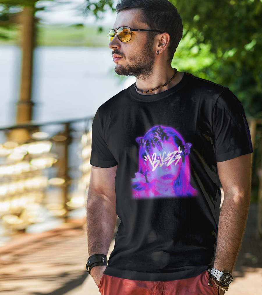 Bugzz Girl Neon Butterfly Aesthetic T-Shirt