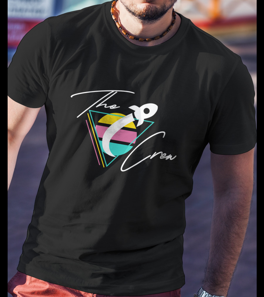 The Crew Retro Rocket Pastel Triangle Neon Vibes T-Shirt