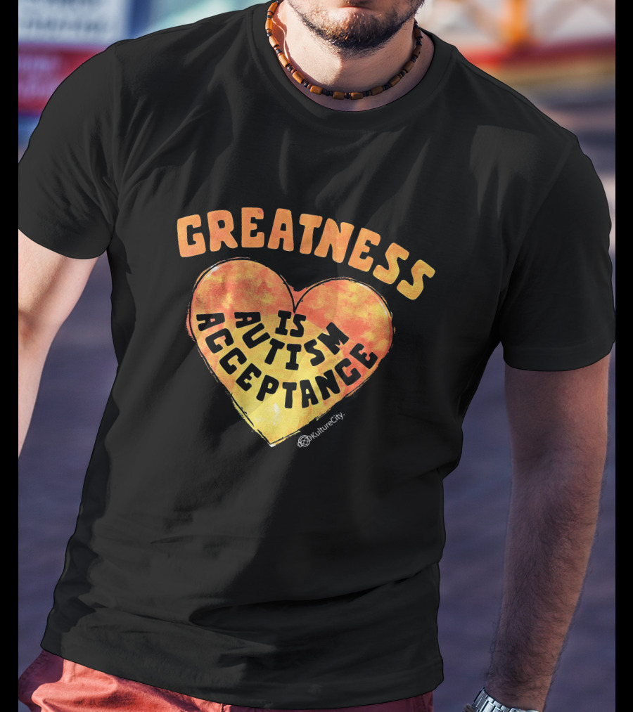 Greatness Is Autism Acceptance Kulturecity Heart T-Shirt