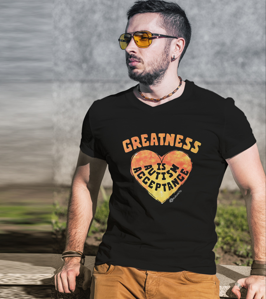 Greatness Is Autism Acceptance Kulturecity Heart T-Shirt