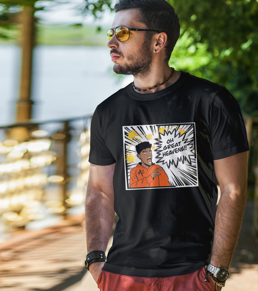 Oh Great Heavens Mark Adams Comic Style Burst T-Shirt