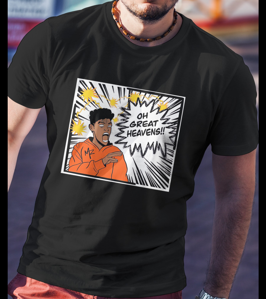 Oh Great Heavens Mark Adams Comic Style Burst T-Shirt