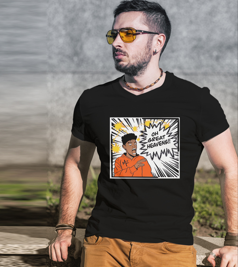 Oh Great Heavens Mark Adams Comic Style Burst T-Shirt