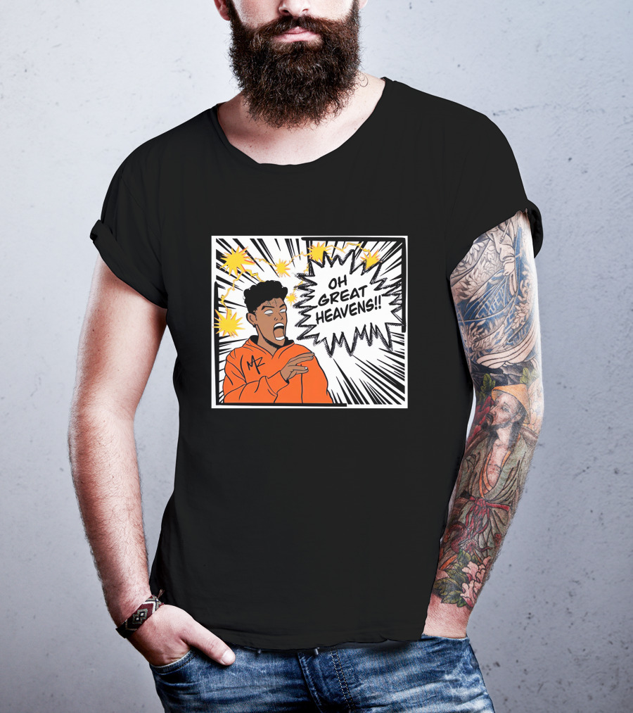 Oh Great Heavens Mark Adams Comic Style Burst T-Shirt