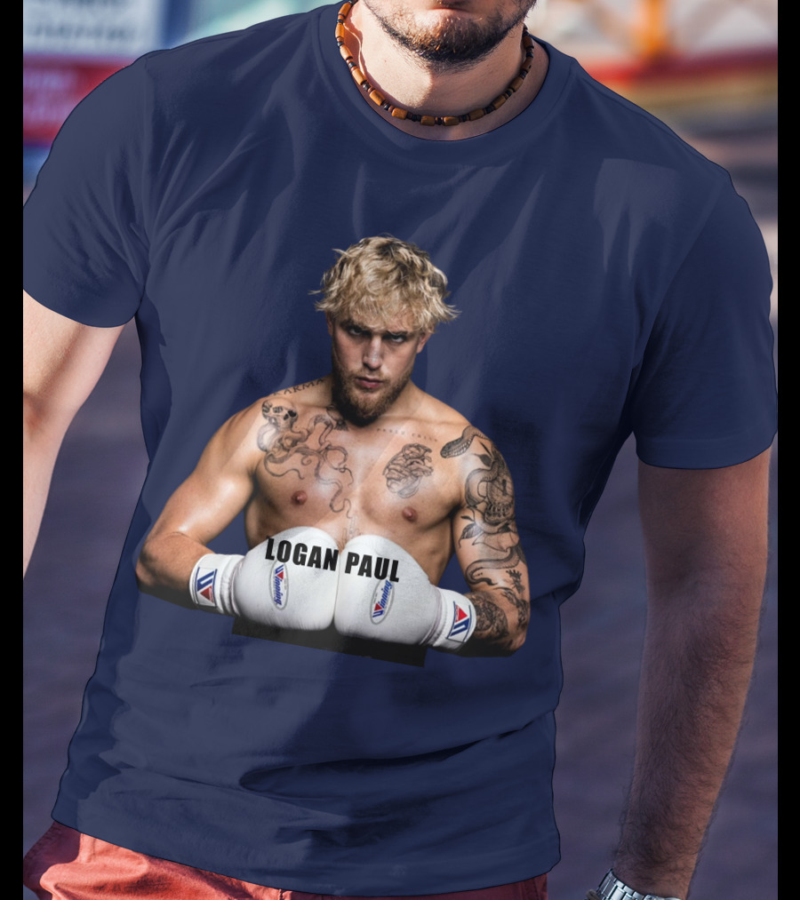 LOGAN PAUL Boxing Pose With Tattoos And Boxing Gloves T-Shirt