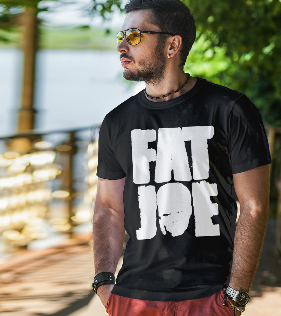 Fat Joe Face Inside Bold White Letters T-Shirt