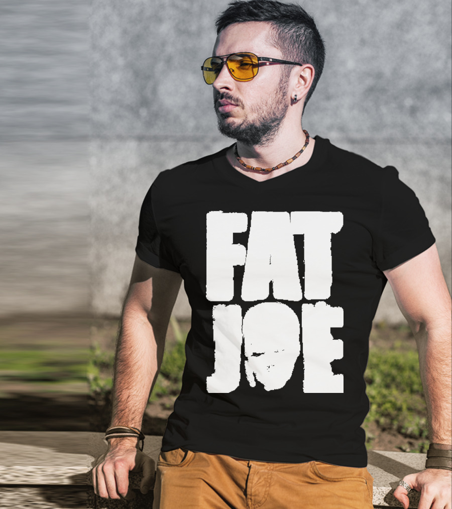 Fat Joe Face Inside Bold White Letters T-Shirt