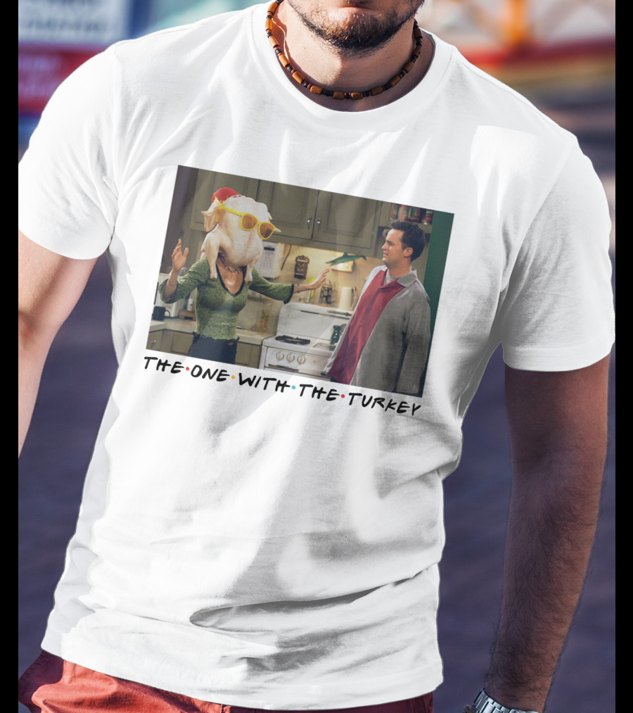 The One With The Turkey Glasses Santa Hat T-Shirt