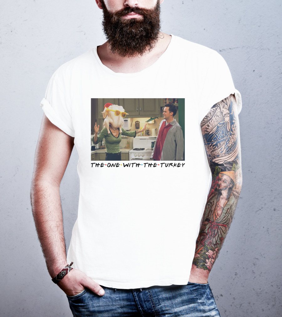 The One With The Turkey Glasses Santa Hat T-Shirt