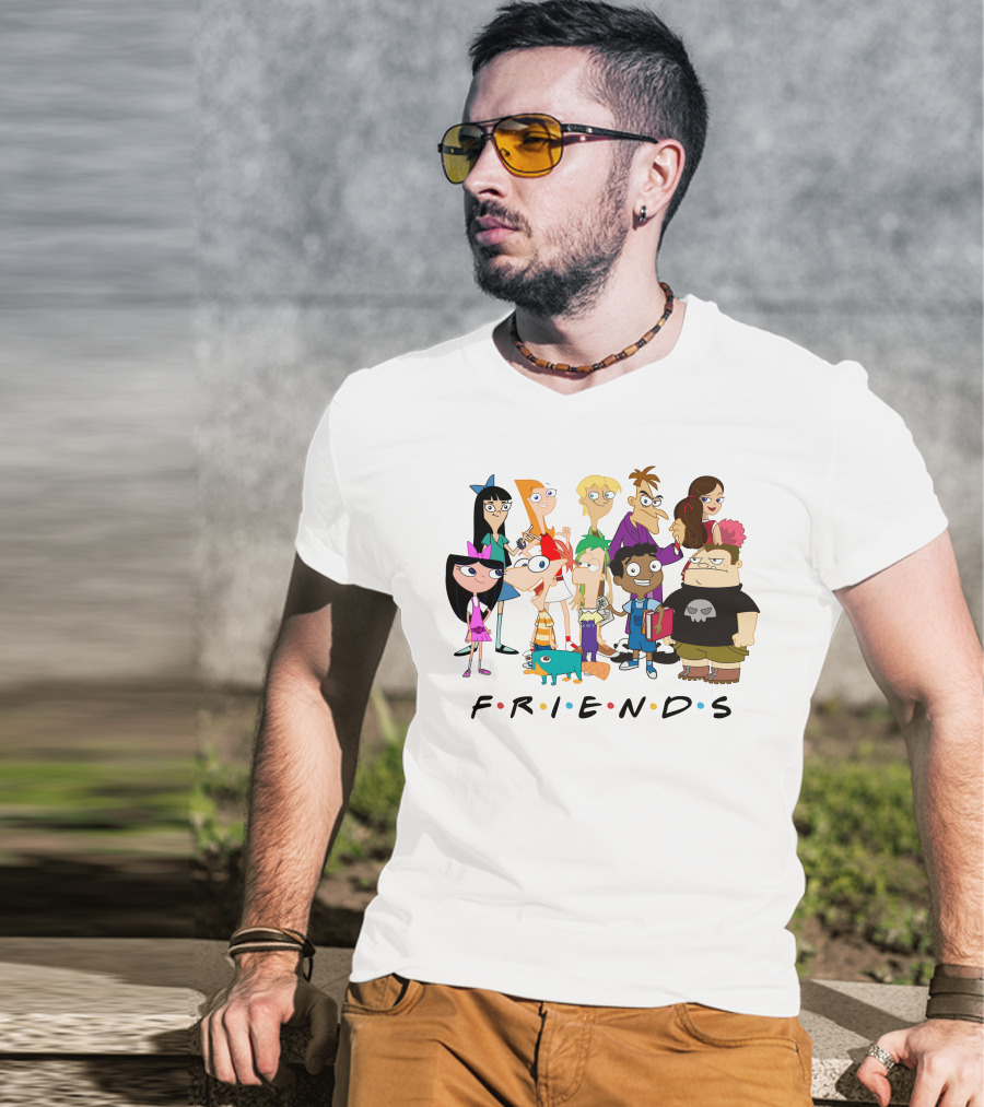 Phineas And Ferb Friends Cast With Iconic Friends T-Shirt
