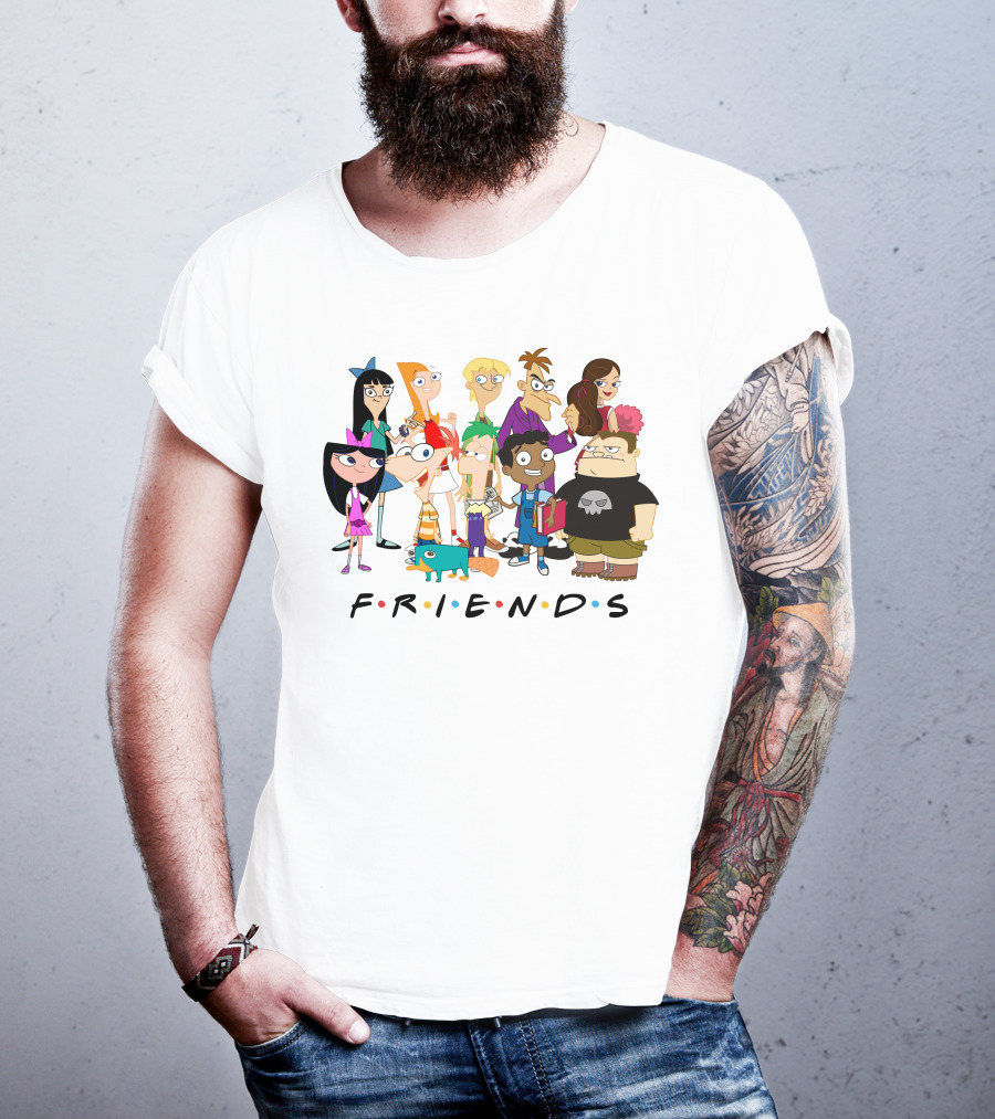 Phineas And Ferb Friends Cast With Iconic Friends T-Shirt