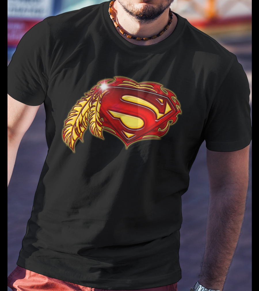 Superman Logo With Native Feather T-Shirt