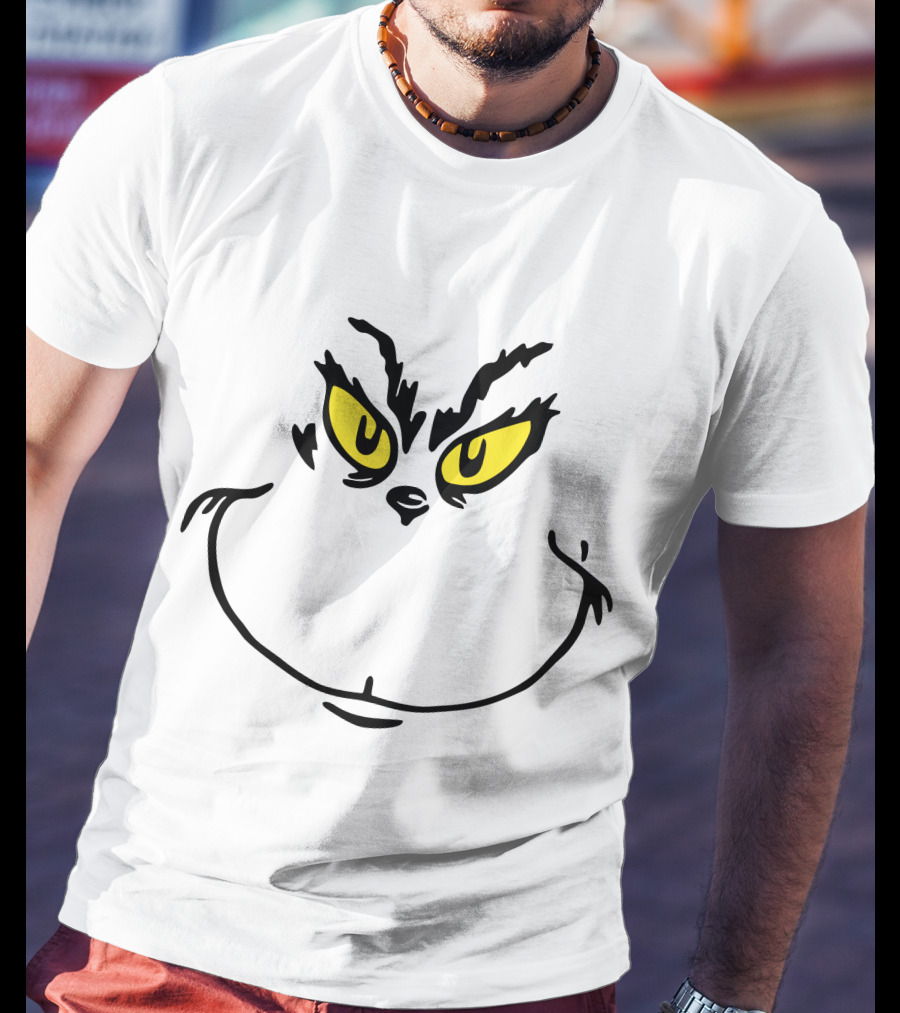 Grinch Face Yellow Eyes T-Shirt