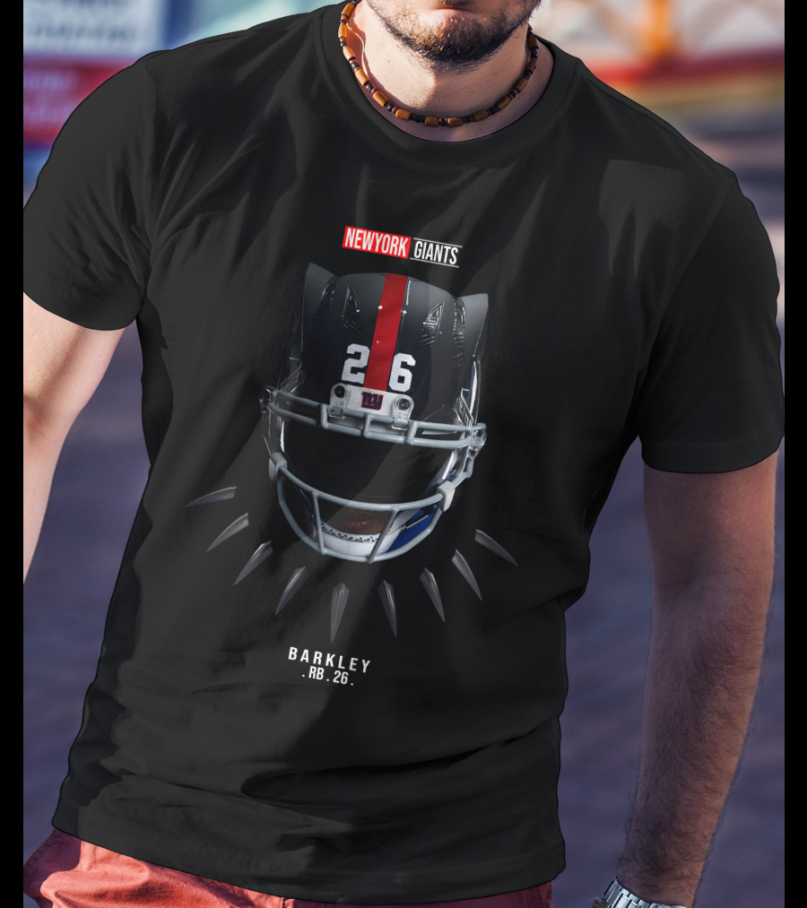 Saquon Barkley X Wakanda Forever New York 26 Helmet Collaboration T-Shirt