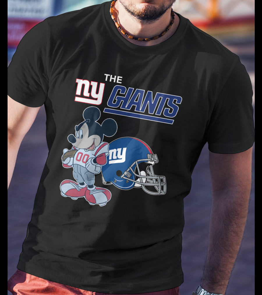 New York Giants Mickey Mouse Football Helmet 00 T-Shirt
