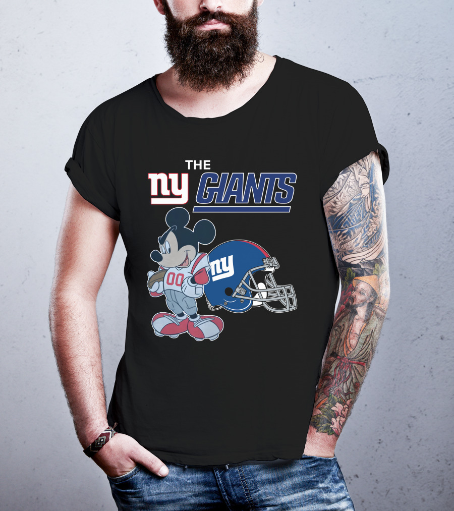 New York Giants Mickey Mouse Football Helmet 00 T-Shirt