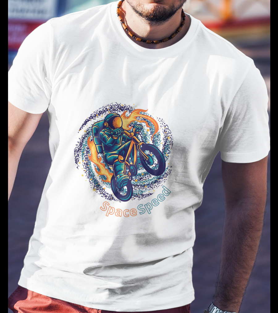Space Speed Galactic Cyclist Adventure T-Shirt