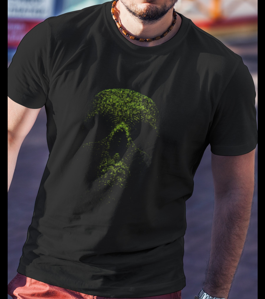 Hacker Skull Digital Code Matrix T-Shirt