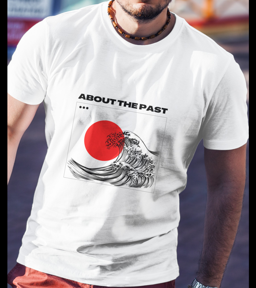 About The Past Red Sun And Great Wave T-Shirt