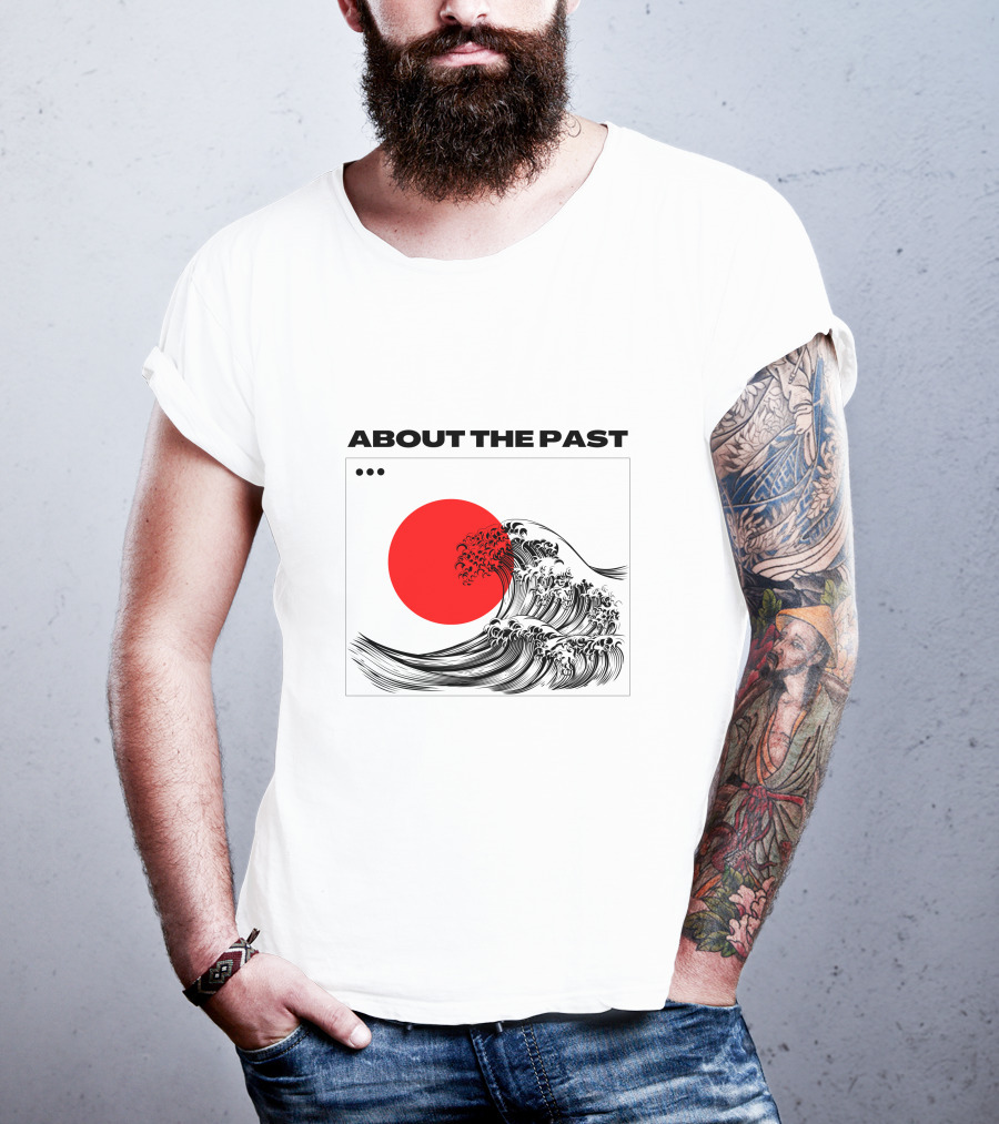 About The Past Red Sun And Great Wave T-Shirt