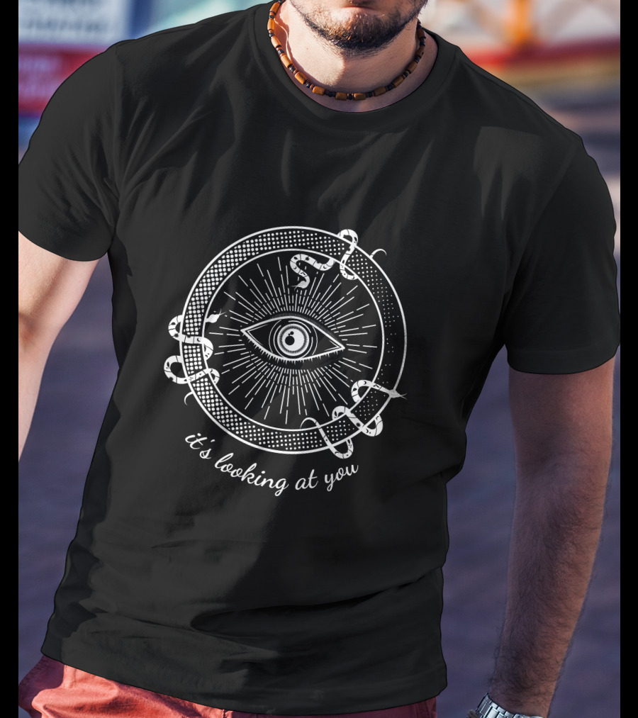 It's Looking At You Eye In Ouroboros Snake Circle T-Shirt