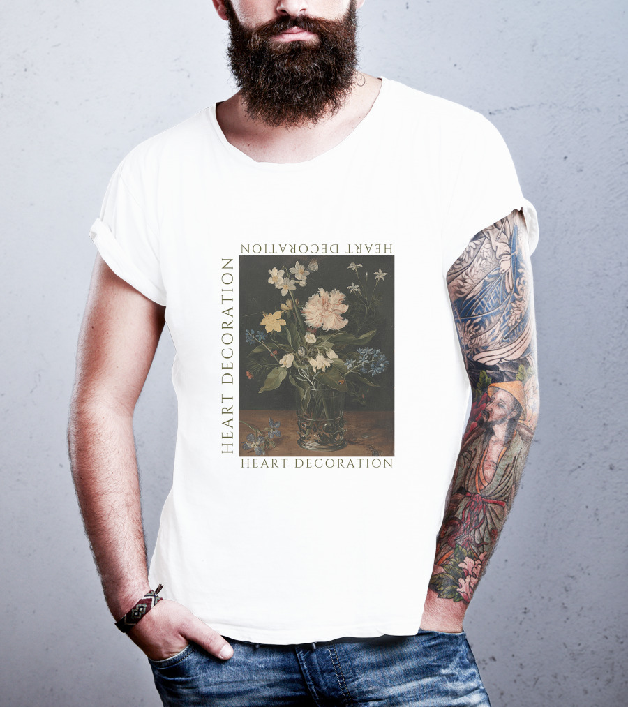 Heart Decoration Floral Vase Art Heart Decoration T-Shirt