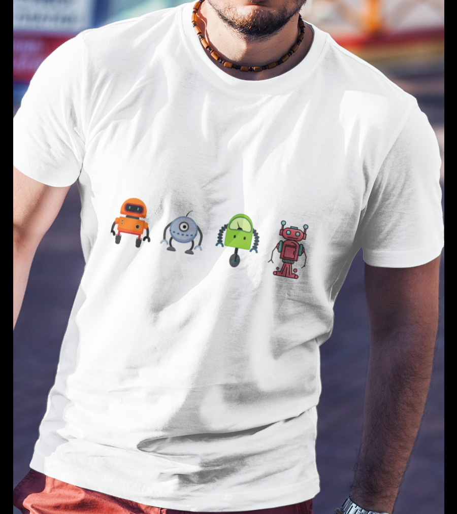 Cute Colorful Robots Collection T-Shirt