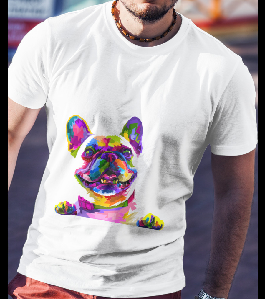 Colorful Dog Pop Art French Bulldog T-Shirt