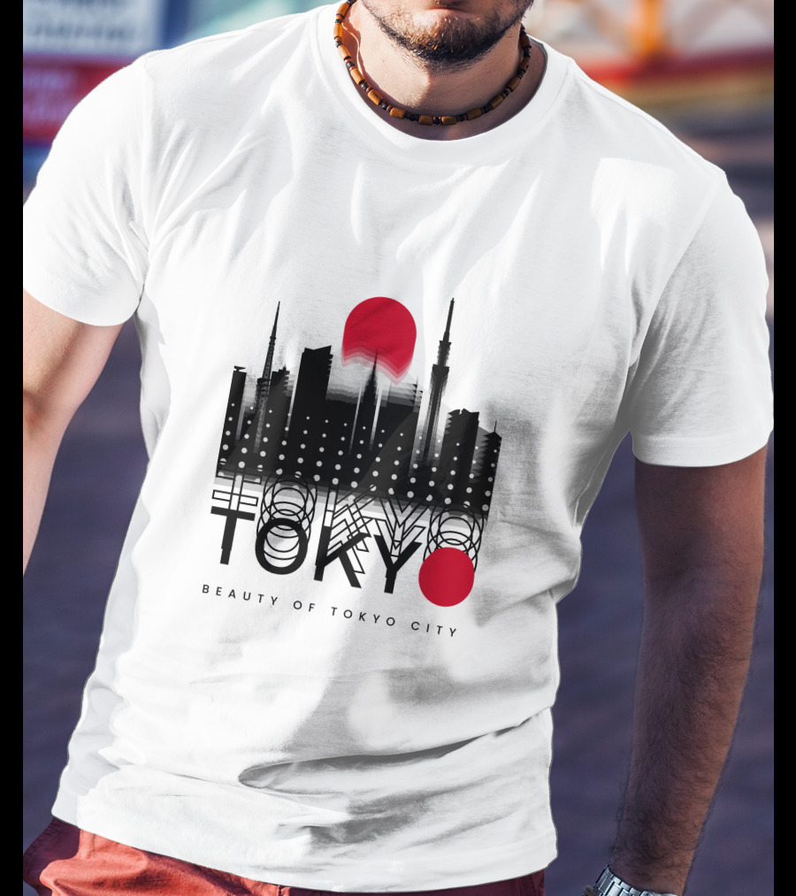 Tokyo Beauty Of Tokyo City Skyline Red Sun T-Shirt