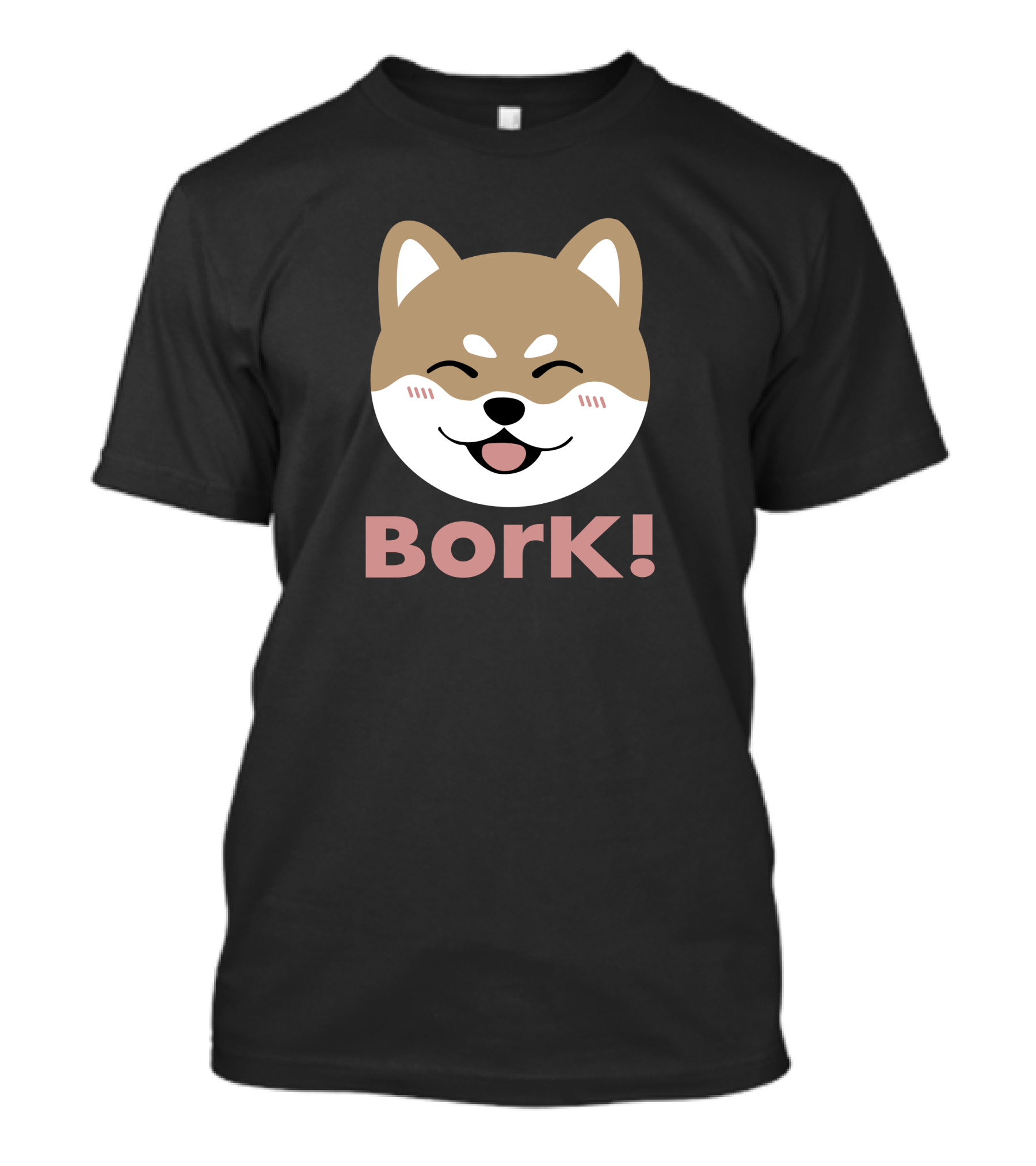 Bork Smiling Shiba Inu Dog Face T-Shirt
