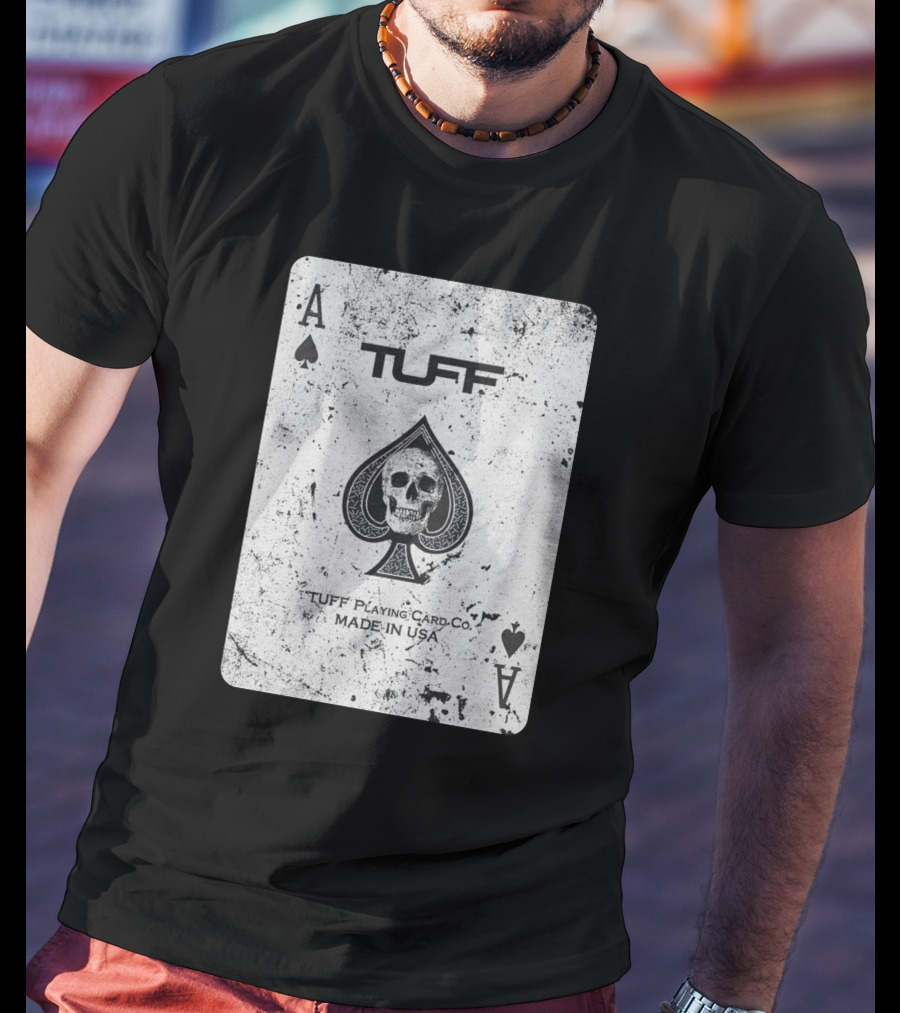 Ace Of Spades Skull Design Tuff Playing Card Co. Made In USA T-Shirt