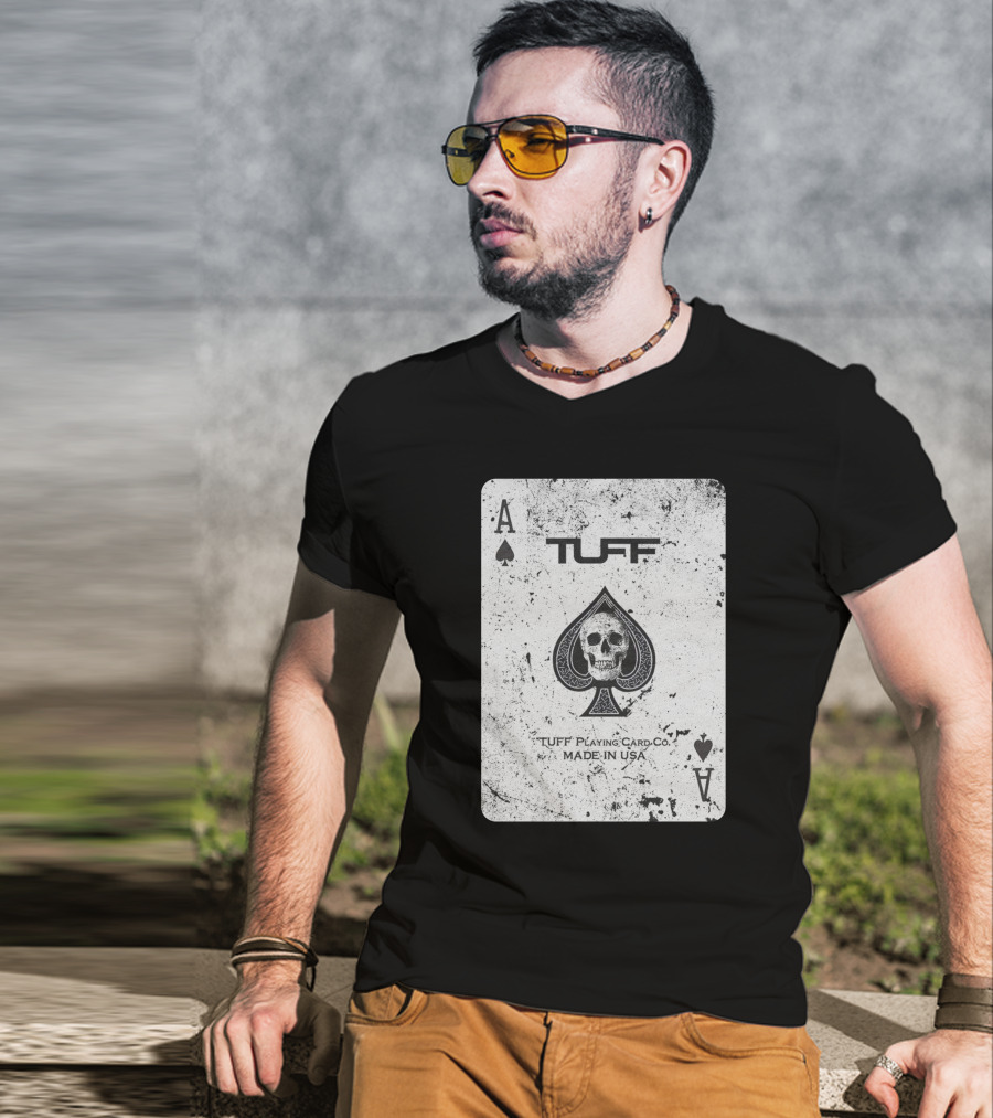 Ace Of Spades Skull Design Tuff Playing Card Co. Made In USA T-Shirt