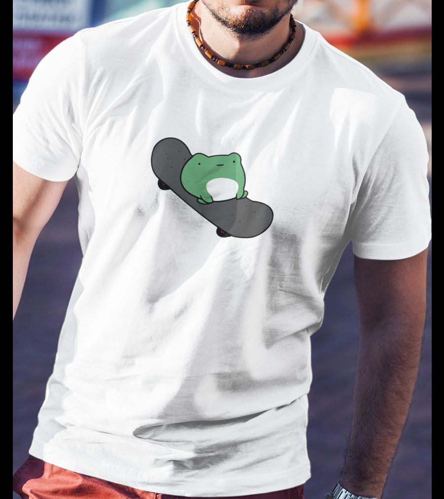 Skateboard Frog On Minimalist Deck T-Shirt