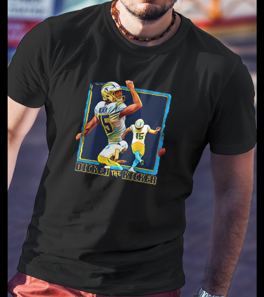 Dicker The Kicker Football Action Number 15 T-Shirt
